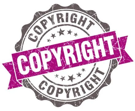 Copyright violet grunge retro style isolated seal Stock Illustration