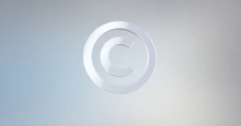 Copyright White 3d Icon Stock Footage 67209116