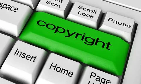 Copyright word on keyboard button Stock Illustration