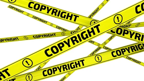 Copyright. Yellow warning tapes Stock Footage 133230712