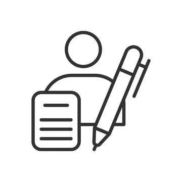 Copyrighter, icon in line design. Copywriter, content creator, text writing イラスト素材