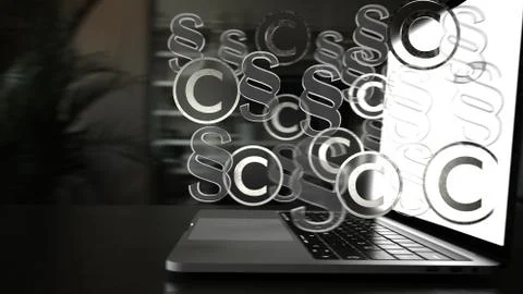 The copyrights on the web. Illustrazione stock