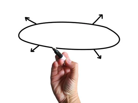 Copyspace diagram shows blank process business plan arrows Illustrazione stock
