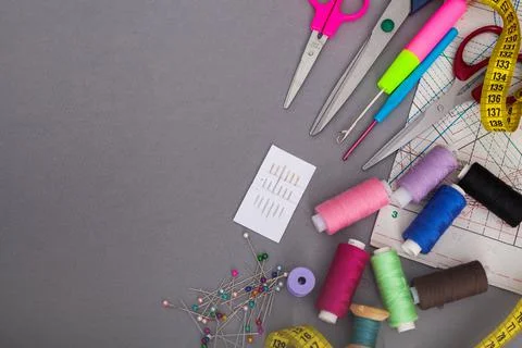 Copyspace frame with sewing tools Stock Photos