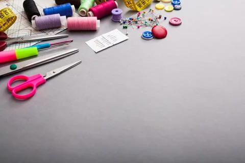 Copyspace frame with sewing tools Stock Photos