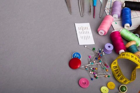 Copyspace frame with sewing tools Stock Photos