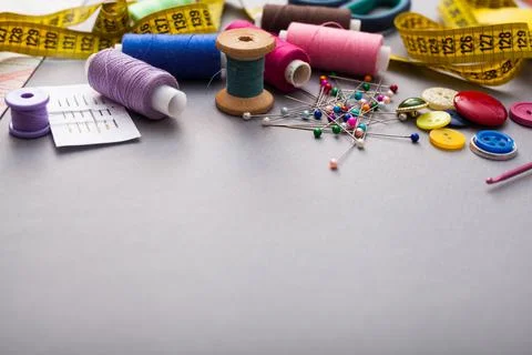 Copyspace frame with sewing tools Stock Photos