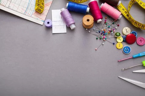 Copyspace frame with sewing tools Stock Photos