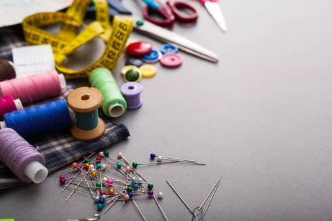 Copyspace frame with sewing tools Stock Photos