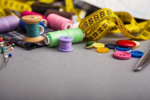 Copyspace frame with sewing tools Stock Photos