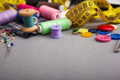 Copyspace frame with sewing tools Stock Photos