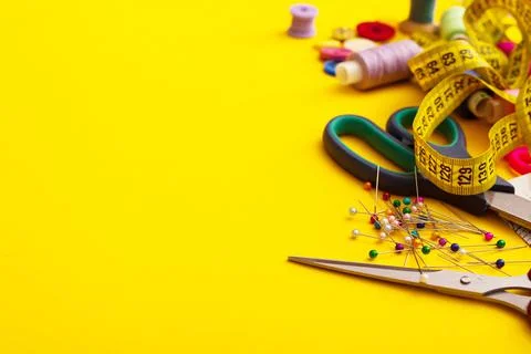 Copyspace frame with sewing tools Stock Photos