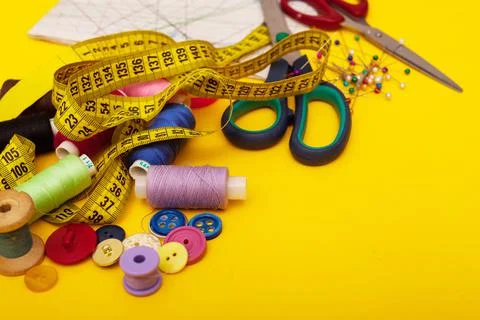 Copyspace frame with sewing tools Stock Photos