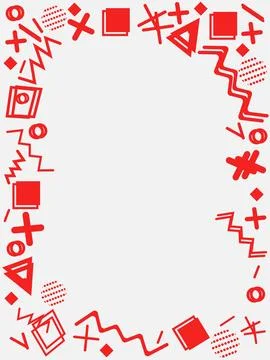 Copyspace with memphis elements border Stock Illustration