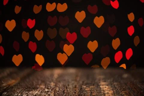 Copyspace shot of empty rustic table to promote an ad or product for Valentines Stock Illustration