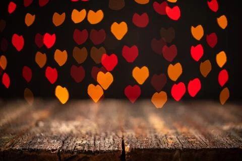 Copyspace shot of empty rustic table to promote an ad or product for Valentines Stock Illustration