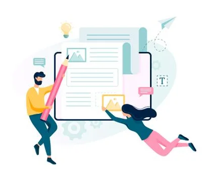 Copywriter concept. Idea of writing texts, creativity Stock Illustration