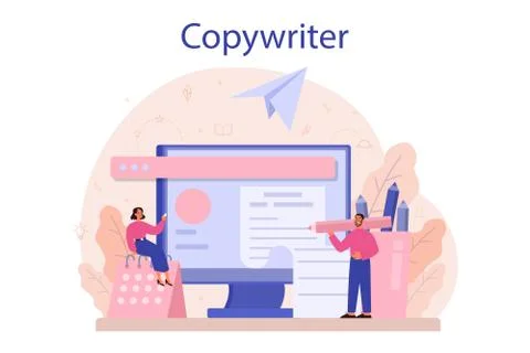Copywriter concept. Idea of writing texts, creativity and promotion Stock Illustration