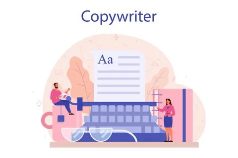 Copywriter concept. Idea of writing texts, creativity and promotion Stock Illustration