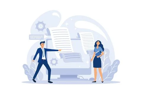 Copywriter concept. Idea of writing texts, creativity and promotion. Making.. Stock-Illustration