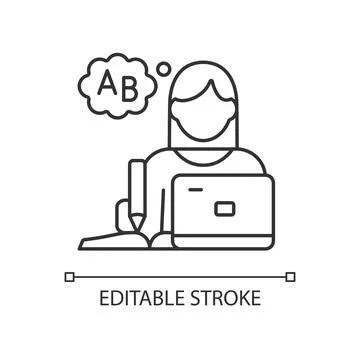 Copywriter RGB linear icon Stock Illustration
