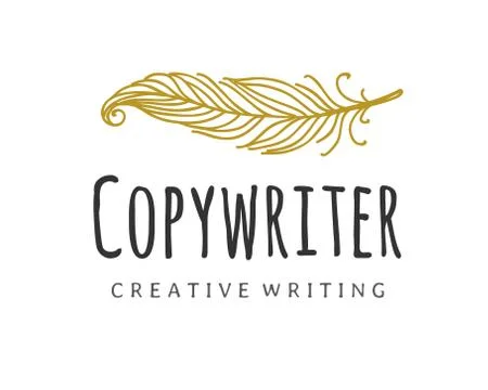 Copywriter vector logo. Writer quill logotype Illustrazione stock