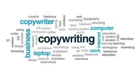 Copywriting animated word cloud. Kinetic typography. Stock Footage 101384011