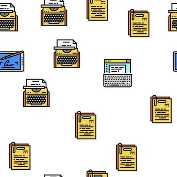 Copywriting Content Strategy Vector Seamless Pattern Illustrazione stock