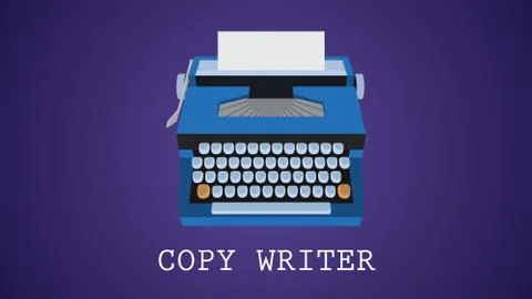 Copywriting copywriter illustration with type machine vector Stock Illustration