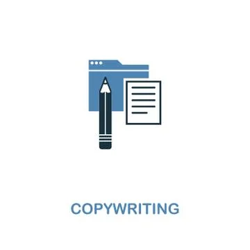 Copywriting creative icon in two colors. Premium style design from web develo Stock Illustration