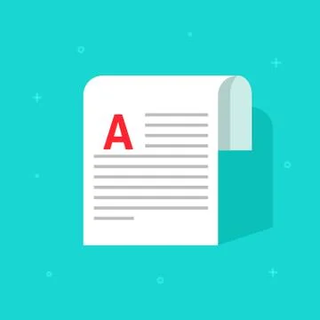 Copywriting document, printed media paper sheet, note, newspaper page Stock Illustration