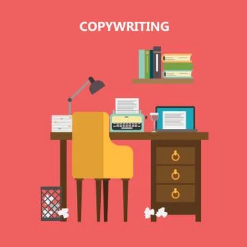 Copywriting empty desktop. 스톡 일러스트