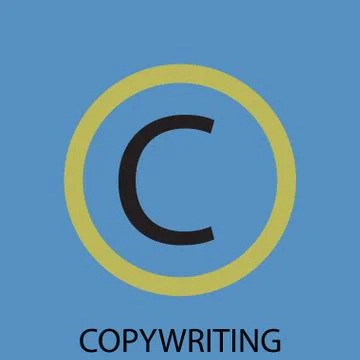 Copywriting icon flat design Stock Illustration