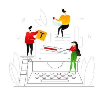 Copywriting - modern flat design style colorful illustration Stock Illustration
