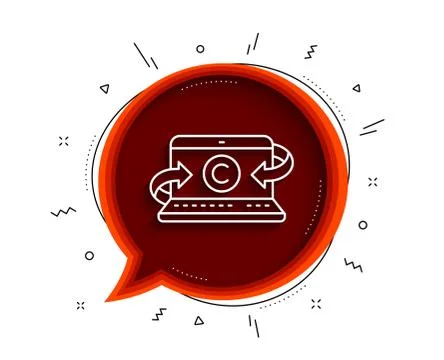 Copywriting notebook line icon. Ð¡opyright. Vector Stock Illustration