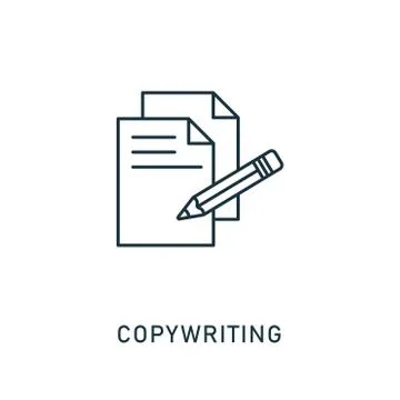 Copywriting outline icon. Thin style design from smm icons collection. Pixel Stock-Illustration