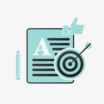Copywriting vector icon concept. Writing seo articles, commercial journalism Stock Illustration