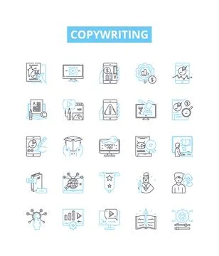 Copywriting vector line icons set. Copy, Writing, Copywriter, Freelance, Content Stockillustratie