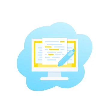 Copywriting, writing, text editing, vector illustration 스톡 일러스트