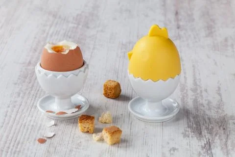 Coque egg for breakfast Stock Photos