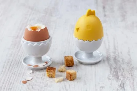 Coque egg for breakfast Stock Photos