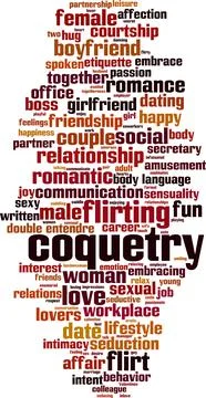 Coquetry word cloud Stock Illustration