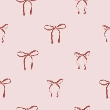 Coquette bows seamless pattern. Retro bowknotes girly endless background. gif イラスト素材