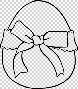 Coquette Easter Egg with Bow Outline Illustrazione stock