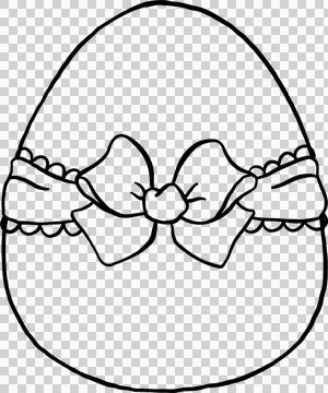 Coquette Easter Egg with Rococo Bow Outline Stock Illustration