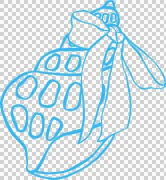 Coquette Seashell Outline Conch Shell with Ribbon bow Girly Summer Stock Illustration