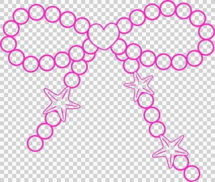 Coquette Summer Pearl Bow Shell Doodle Outline Hand Drawn Stock Illustration