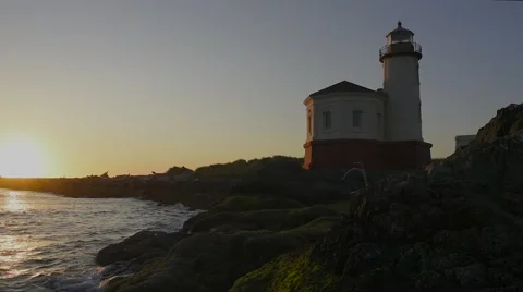 Coquille River Light House Stock Footage 53451433