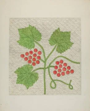 Cora Parker, Quilt Grape Pattern, c 1939 Quilt - Grape Pattern Copyright: ... Stock Photos