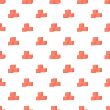 Coral 3d cube shapes creating seamless pattern background Illustrazione stock